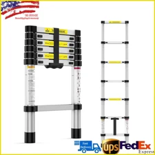 Telescoping Ladder Steps 6.6 FT Aluminum Lightweight Extension Ladder 330 Lbs