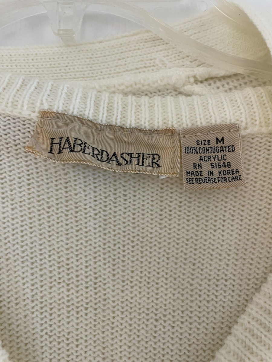 HABERDASHER Vintage cardigan and best set in ivory w/lavender and yellow argyle View 4