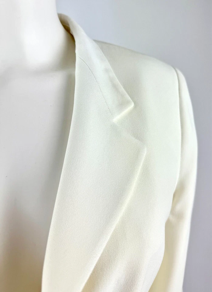 Valentino 6 US 42 IT M Ivory Silk 2 Pc Skirt Suit Blazer Jacket Coat Lined AS IS - Image 4 of 4