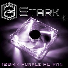 Purple 120mm 4-LED Quad Light Neon PC Computer Case Clear Cooling Fan Mod x1