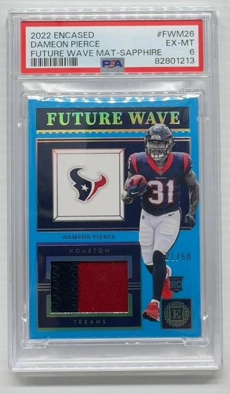 Dameon Pierce Panini Encased Future Wave Materials #FWM26 Sapphire