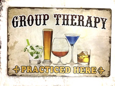 TIN SIGN new 8x12 Therapy funny alcohol cocktails bar pub beer wine man cave C52