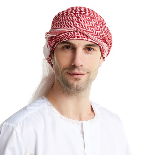 Muslim Men Plaid Print Headscarf Arab Shemagh Dubai Turban Cap Middle East Shawl - Picture 16 of 37