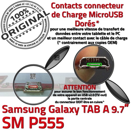 ORIGINAL Samsung Galaxy TAB A SM P555 Connecteur Charge MicroUSB Nappe Chargeur - Photo 3/5