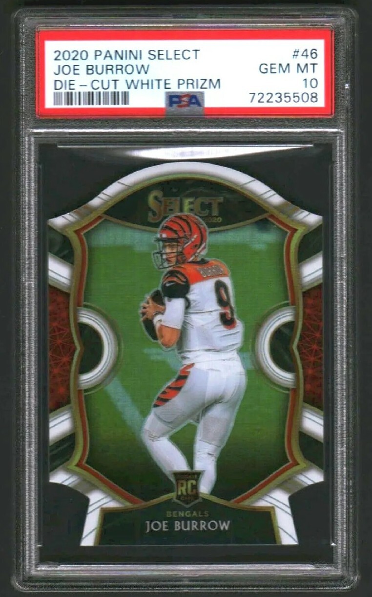JOE BURROW 2020 SELECT WHITE DIE CUT PRIZM RC #46 PSA 10 GEM MINT ROOKIE