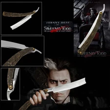 SWEENEY TODD DEMON BARBER'S STRAIGHT RAZOR REPLICA, BURTON DEPP SHAVING SONDHEIM