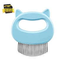 Cat Massage Comb, Cute Comfort Cat Shedding Brush with Elasticity Curved Comb Te