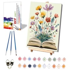 Book Paint by Numbers for Adults with Framed Canvas - with Wooden BKH1848