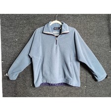 Patagonia Synchilla Quarter Zip Fleece Pullover Light Blue Made in USA Size M