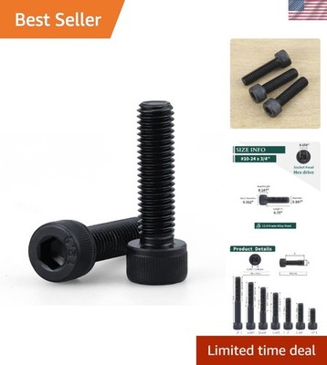x 3/4'' Socket Head Cap Screws Bolts, 12.9 Grade Alloy Steel, Black Oxide Fini...