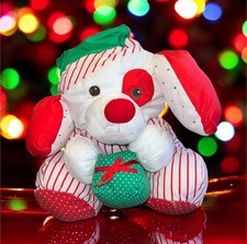 Vintage Fisher Price Puffalump Christmas Puppy Dog Holiday Plush 1991