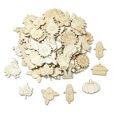 100x Blank Unfinished Wooden Slices for Painting Art Thanksgiving Day Home Decor