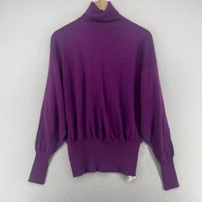 TYROLIA SKIWEAR Sweater M Wool Blend Turtleneck Ski Vintage Pullover Purple