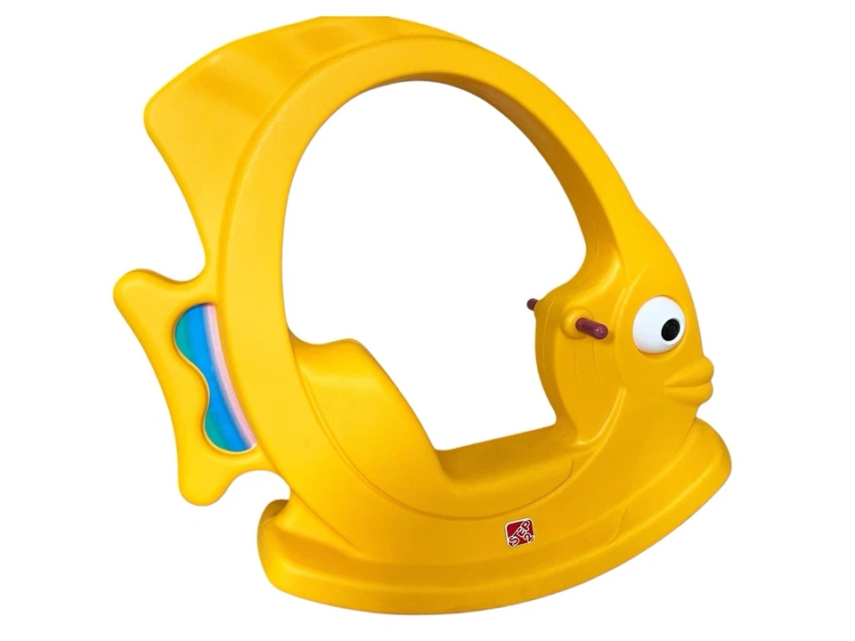 Paso 2 Mecedor Amarillo Ángel Pez Rocker Niño Pequeño Paseo - Raro De Colección Foto 2 de 4