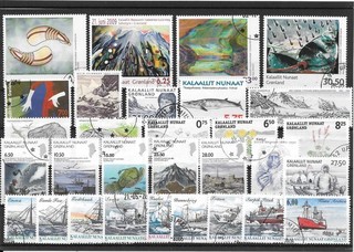 GRÖNLAND: SCHÖNES KONVOLUT GESTEMPELTER BRIEFMARKEN DARUNTER SCHIFFE