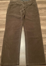 HAGGAR PREPPY CORDUROY FLAT FRONT STRAIGHT LEG PANTS MENS 36 x 30 BROWN