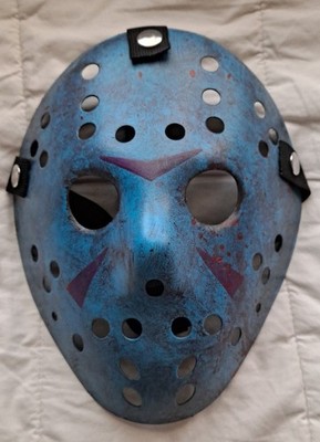 Jason Voorhees Damaged NES Friday 13th Hockey mask custom hand painted  Cosplay