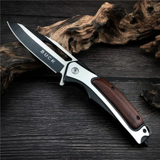 BUCK BK DA130 Pocket EDC Mini Folding Knife 440 Steel Blade Steel&Acid Wood Hand