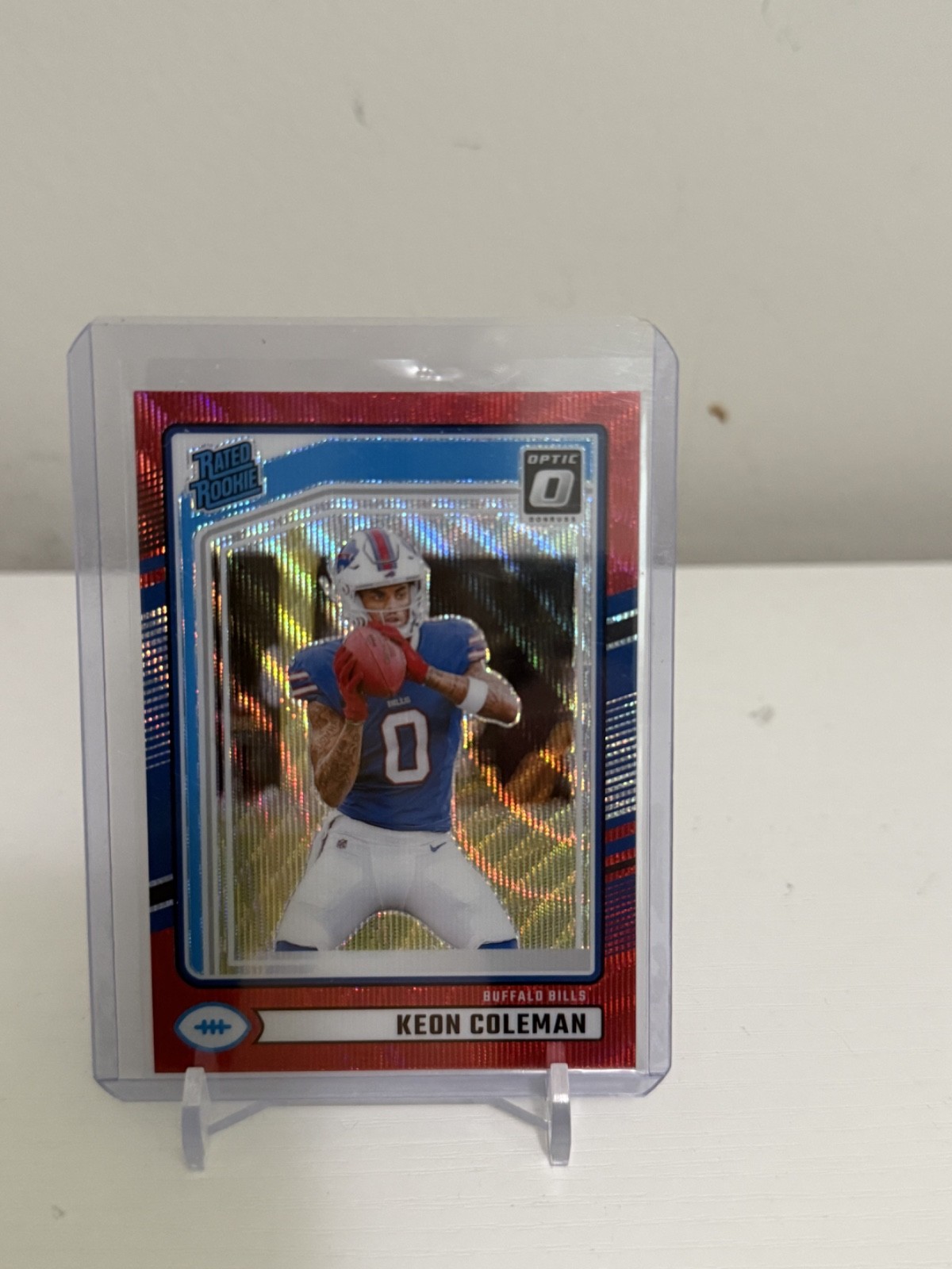 2024 Panini Donruss - Rated Rookie Keon Coleman #358 Optic Preview Red Wave...