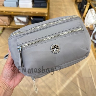 NWT , tory burch large nylon bachelor (bay gray ) with silver hardware AUTH Tory Burch Women main image 4