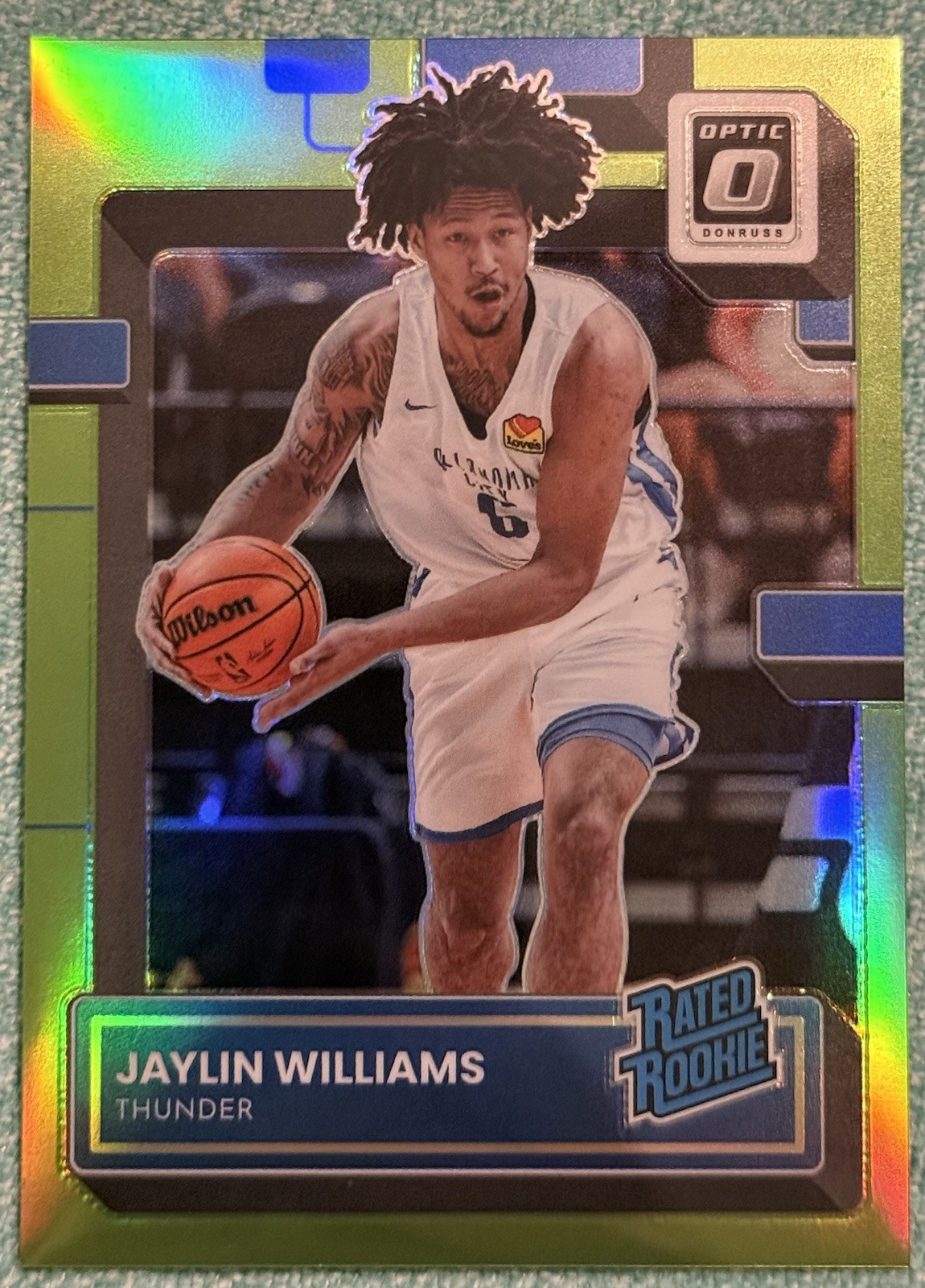 JAYLIN WILLIAMS 2022-23 Donruss Optic 130/149 LIME GREEN rookie OKC Thunder #246