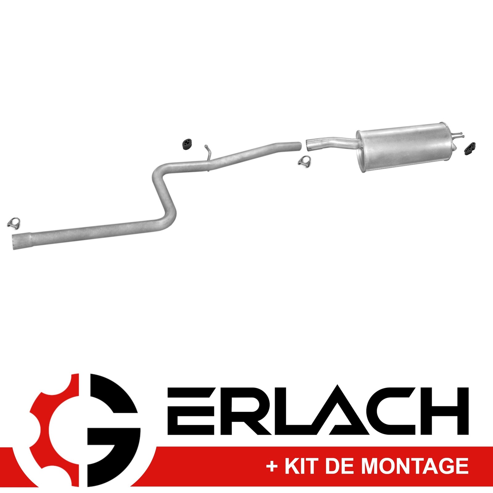 Echappement silencieux Fiat Doblo 1.9 JTD 290 durable en acier aluminise