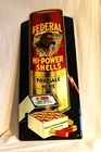 Vintage Federal Cartridge Hi-Power Shotshells Tin Dealer Sign Large 27+ " Tall