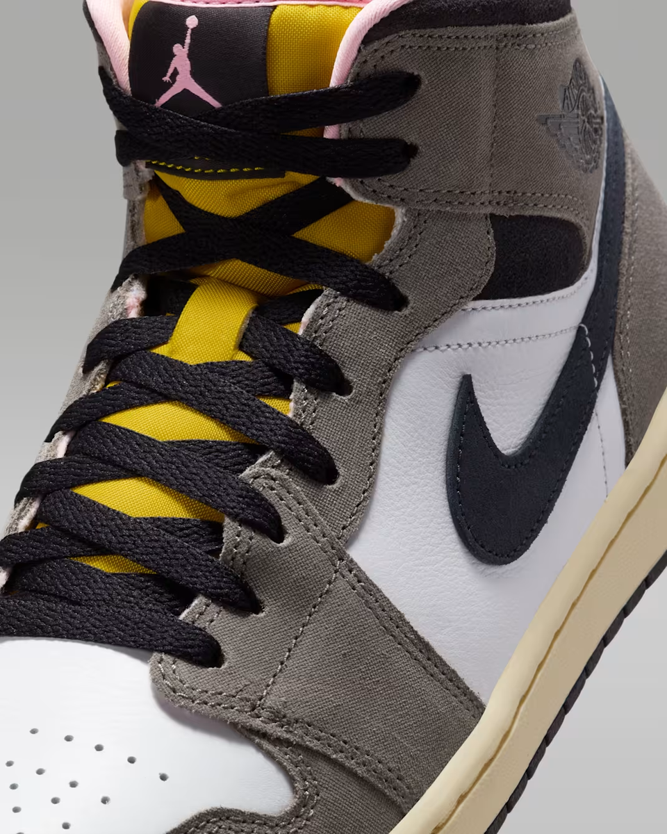 NIKE Air Jordan 1 MID SE HQ2011 100 White Cave Stone Dark Sulfur