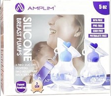 Amplim Manual Breast Pump, Gen 3 Food Grade Silicone Milk Collector For
