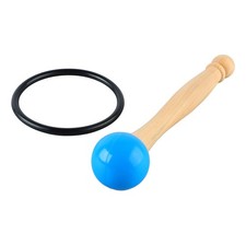 Blue Singing Bowl Mallet Wood Handle Rubber Head Clear Beautiful Sound