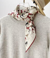 70 Cashmere 30 Silk 26'' Scarf horse Print Bandana Shawl Neckerchief Wrap new