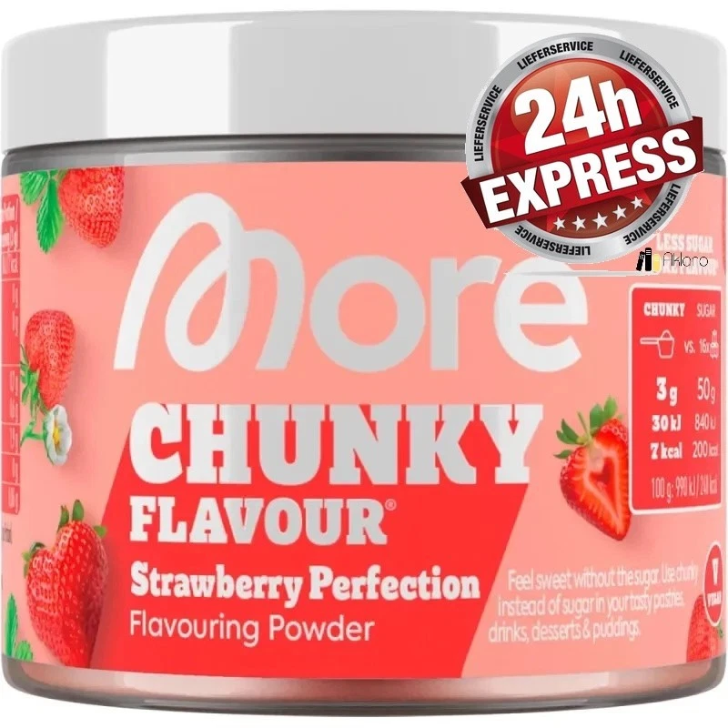 5x90g  MORE Chunky Flavour, Strawberry Perfection - 450g - MHD 31.07.26 - Bild 1 von 2