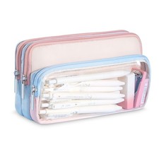 ColorBlock Pencil Case Organizer Storage Bag 100 Pen Capacity Stationery
