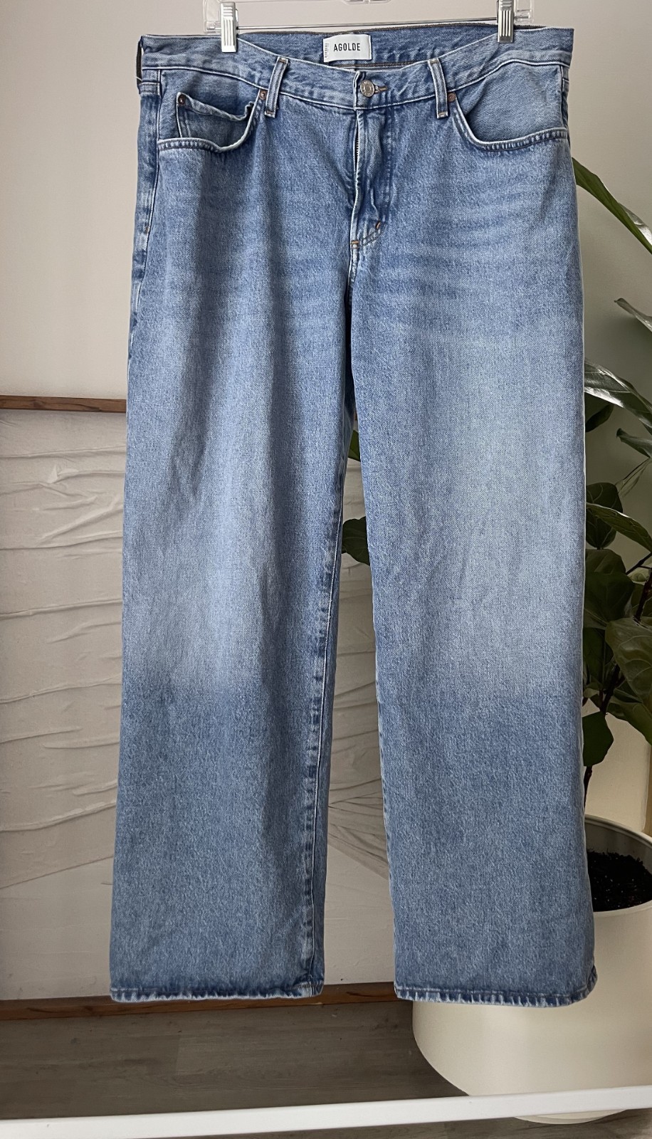 Women's AGOLDE Fusion Jeans Blue Wash Straight Leg Denim Relaxed Size 31   36X32