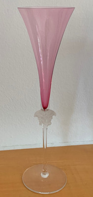 Champagner/Seklflöte Gianni Versace, rosé, mit Versace Medusa, Vintage 