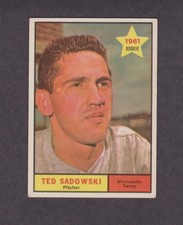 1961 Topps Baseball Rookie Card #254 Ted Sadowski Minnesota Twins EXMT Vintage