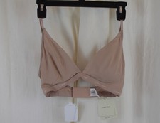 Calvin Klein Women's Form to Body Lightly Lined Triangle Bralette Beige Size S