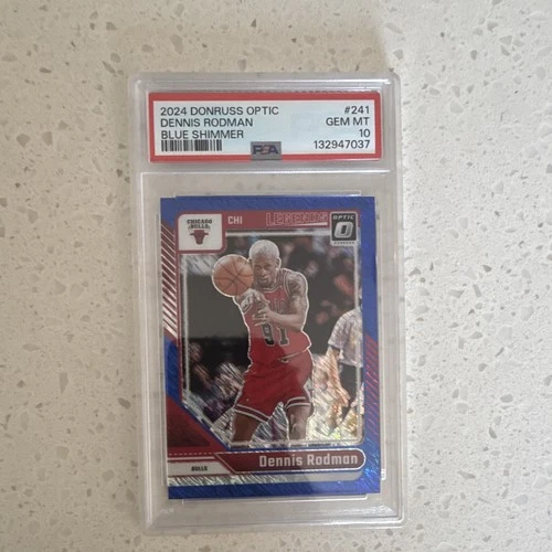 Panini Donruss Optic Dennis Rodman Legends Blue Shimmer #241 PSA 10