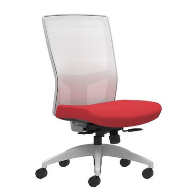 Union & Scale Workplace2.0 Fabric Task Chair Cherry Integrated Lumbar Armless