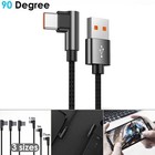 90 DEGREE Right Angle USB Type C Fast Data Sync Charger Charging Cable Lead Wire