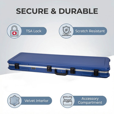 Crossrock Scratch-resistant Hardshell Case for Electric Bass Guitars-Blue