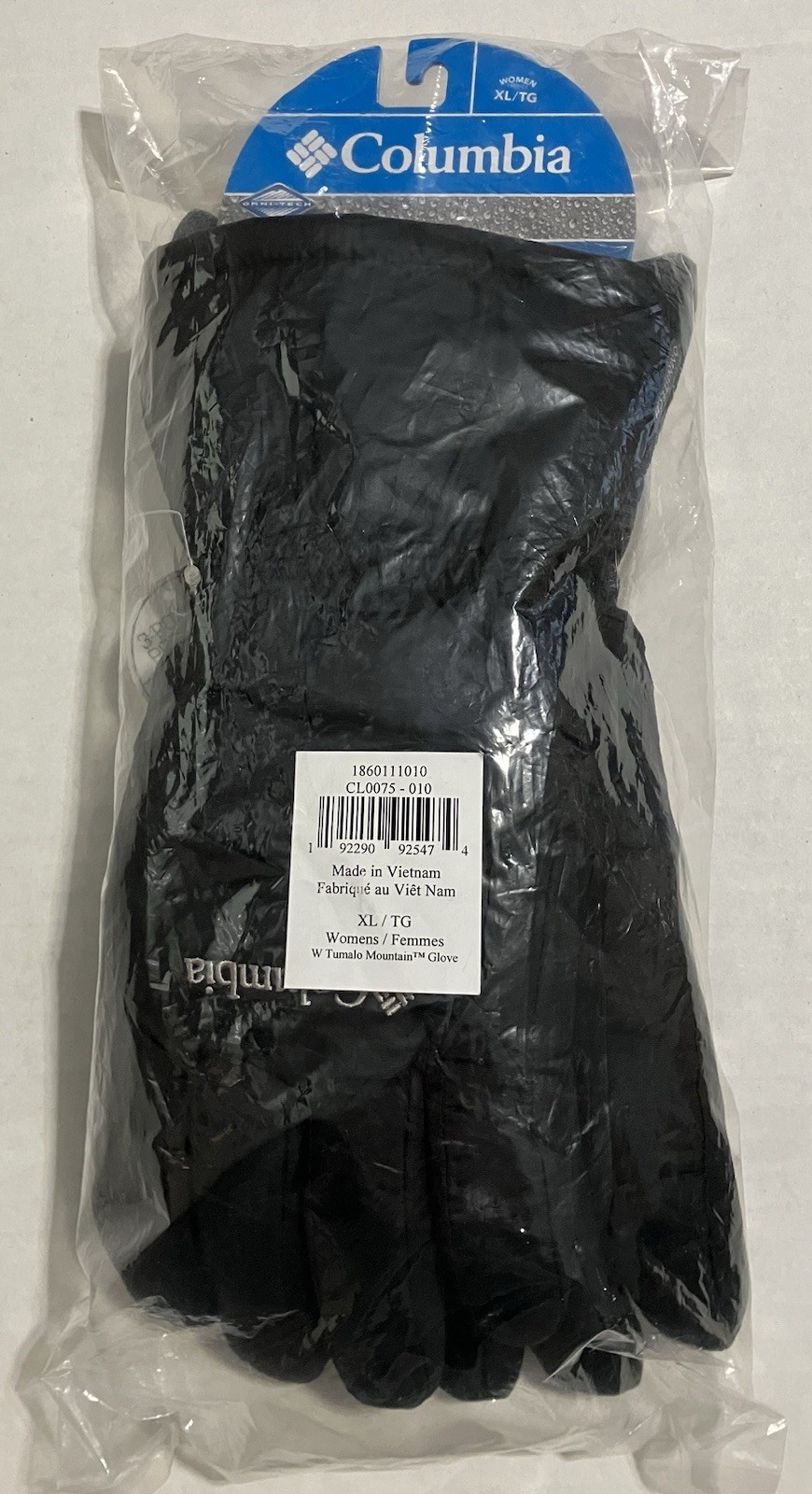 Womens Columbia Omni-Tech Waterproof Gloves Tumalo Mountain Black XL/TG NWT