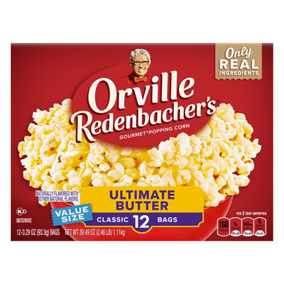 Orville Redenbacher s Microwave Popcorn Value Size, Ultimate Butter Flavor, 3.29