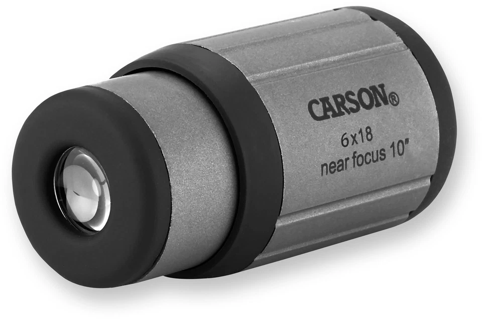 Carson CloseUp 6x18 Close-Focus Portable Monocular, Gray/Black CF-618 - Image 2 of 4