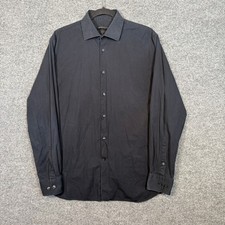 John Varvatos Shirt Mens 16 34/35 Black Dress Shirt Regular Button Up Nice