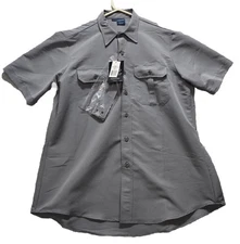 Propper Cargo Ripstop Combat Tactical Shirt Button Up Short Sleeve Gray L Blend