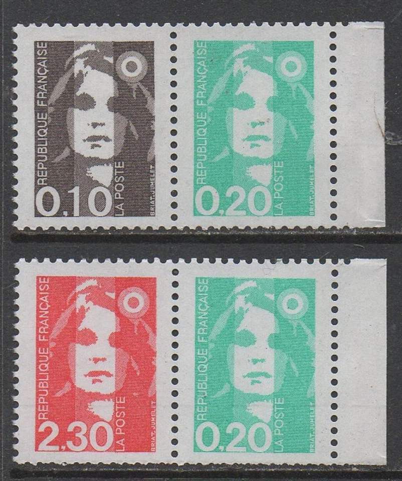 FRANCE - SE-TENANT DE CARNET / 1990 # P2614 & P2617 ** / COTE 20.00 EUROS - Photo 1/1
