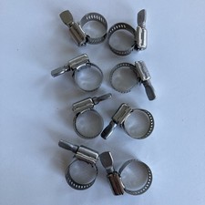 9/16 to 1-1/16 Stainless Steel Hose Clamp (Lot of 8) Hand Twist Type