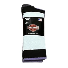 Harley-Davidson White and Purple All Weather Socks, 2 Pairs, Size M, NWT