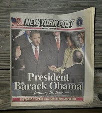  The New York Post January 20, 2009 Barack Obama Inauguration newspaper